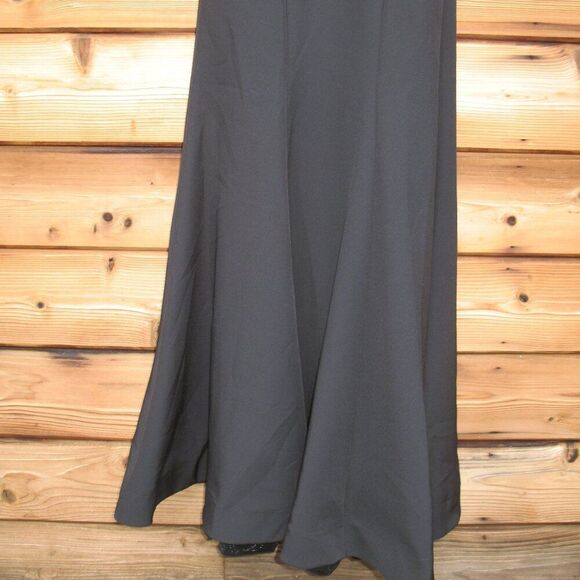 MAC DUGGAL 11775 Black Draped Pearl Beaded Mermaid Gown Dress - Picture 12 of 13